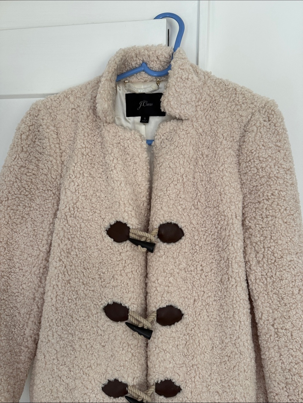 J. Crew Cream Teddy Sherpa Toggle Jacket